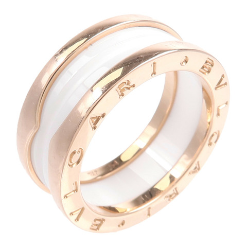 BVLGARI 18K玫瑰金B-Zero1 Ring陶瓷戒指
