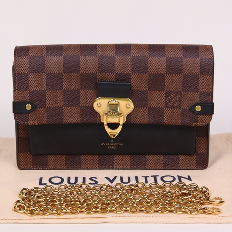 LV  Damier Vavin woc芯片宽棕色棋盘格单肩包