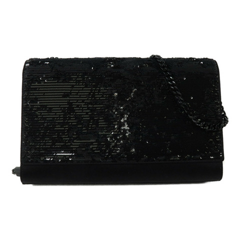SAINT LAURENT 絲質/珠片Shoulder Bag鏈帶肩背袋