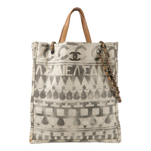 CHANEL 帆布Iliad Shopping Tote手挽肩背兩用袋