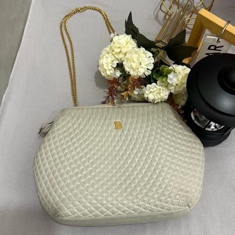 【赫蒂國際精品】 Bally 古典縫皮革鏈條單肩包 vintage 二手 中古