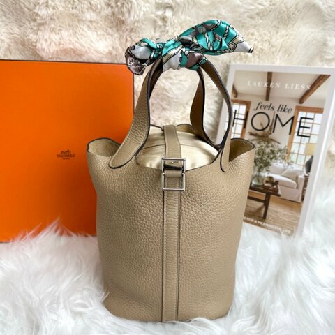 Hermès Picotin Lock 18手提包 風衣灰 U stamp