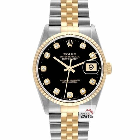 【大眾名錶】ROLEX 勞力士 16233 Datejust 蠔式日誌 新包台 黑色十鑽面盤 錶耳無孔 錶徑36mm 自動上鍊 大眾名錶G323