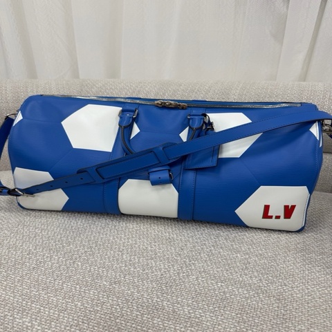 Louis Vuitton 路易威登 keepall50 2018足球世界杯 藍白水波紋限量款