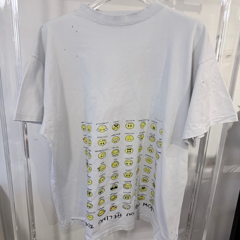 Balenciaga✨男女同款 Oversize巴黎世家笑臉印花白色短袖上衣 #1