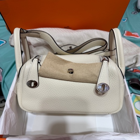 Hermes mini lindy cream