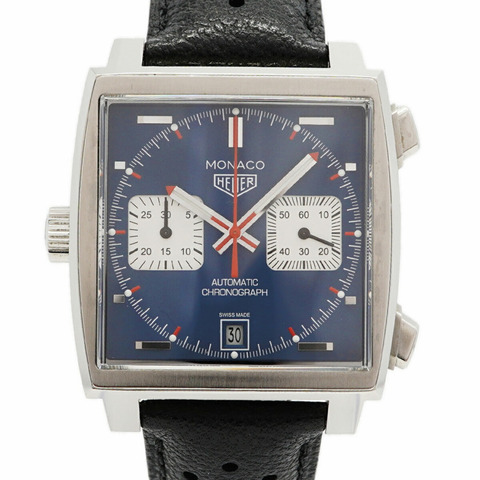 TAG Heuer 豪雅摩納哥 Calibre 11 CAW211P 藍色錶盤男士腕錶