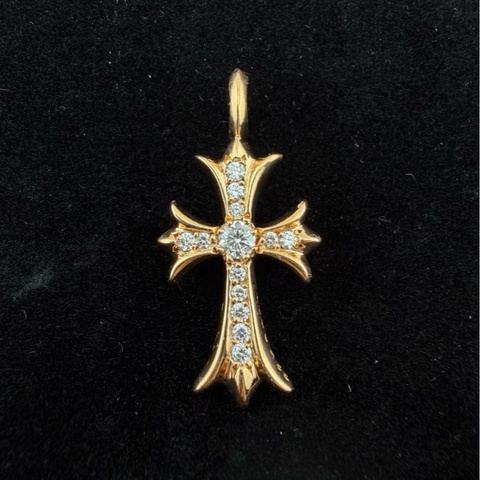 Chrome Hearts 克羅心 22k白鑽tiny十字架吊墜