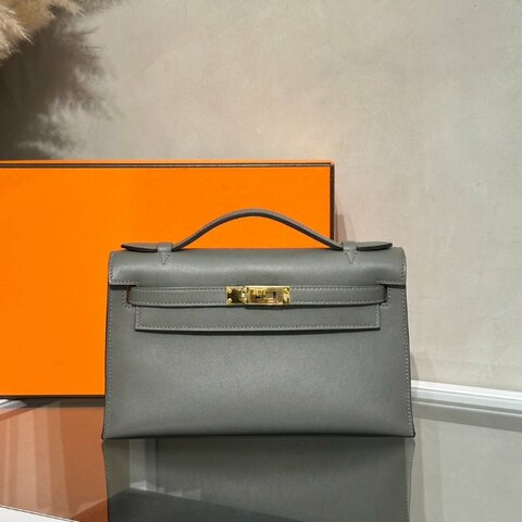 HERMES Mini Kelly - Gris Meyer 0L 積雨雲灰金 B