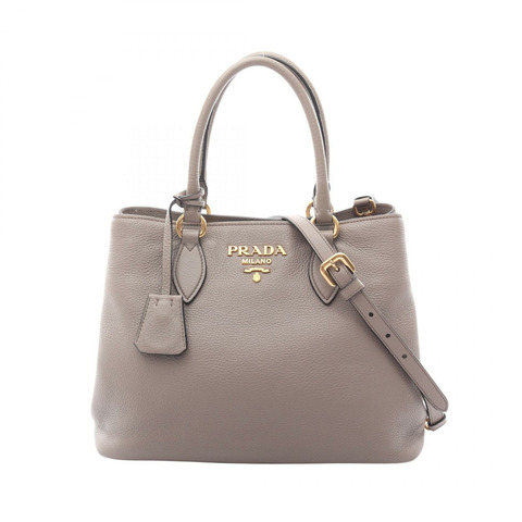 PRADA Vitterodino 2Way 單肩手提包，米色皮革，二手女款