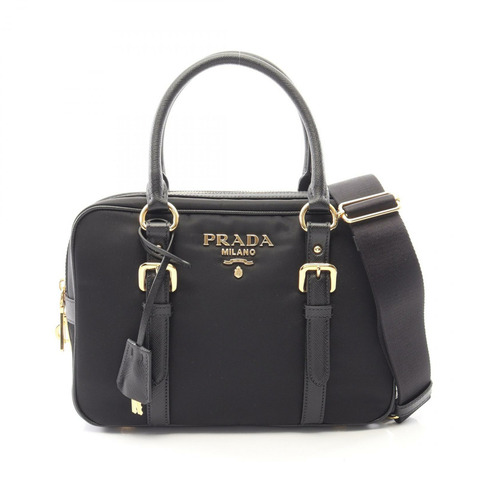 PRADA TESSUTO SAFFIANO 斜背肩背包 1BB088 尼龍皮革黑色