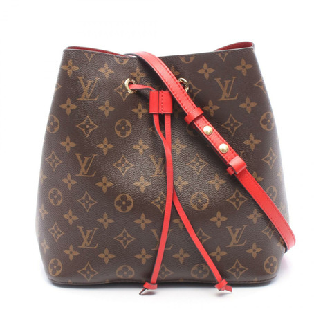 路易威登 Neonoe 肩斜背包 M44021 Monogram 帆布 紅色 二手 LV