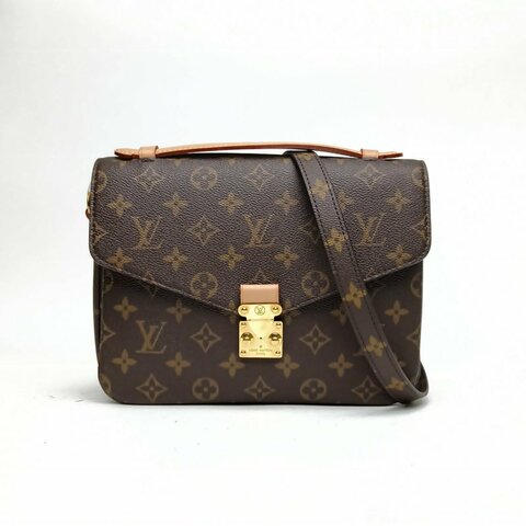 LOUIS VUITTON MetisPochette郵差包老花PVC金扣肩背包