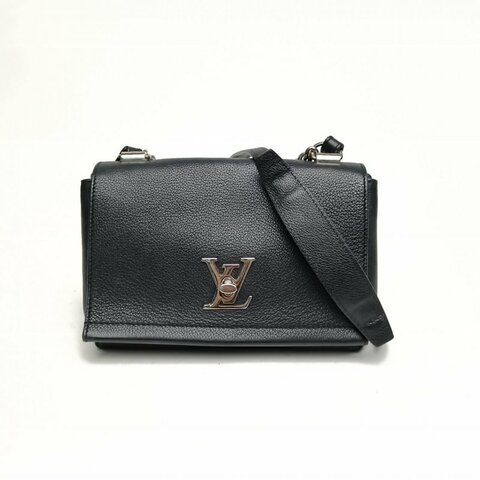 LOUIS VUITTON LockmeIIBB黑色牛皮銀扣2015肩背包