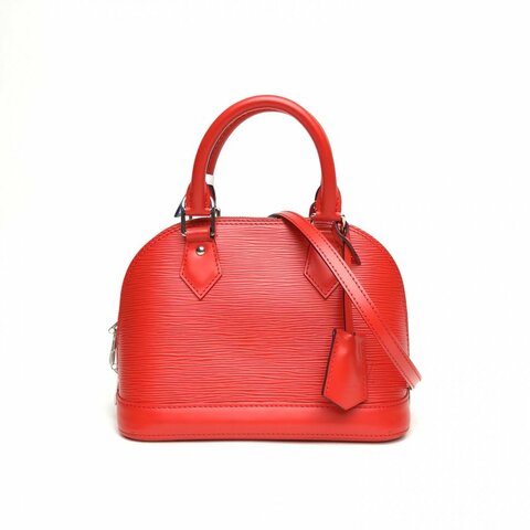 LOUIS VUITTON ALMA貝殼包BB紅色EPI水波紋牛皮肩背包
