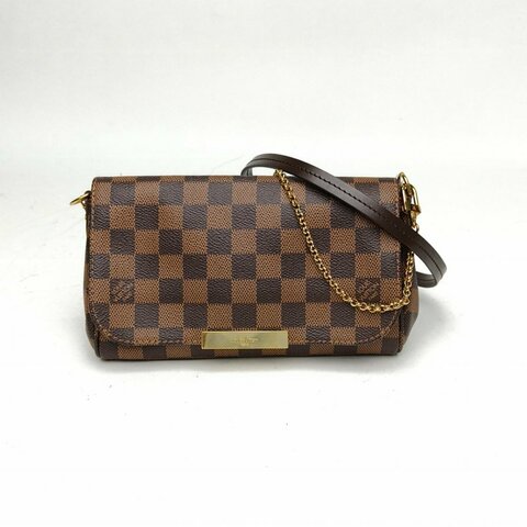LOUIS VUITTON Favorite小號24棕色棋盤格PVC肩背包
