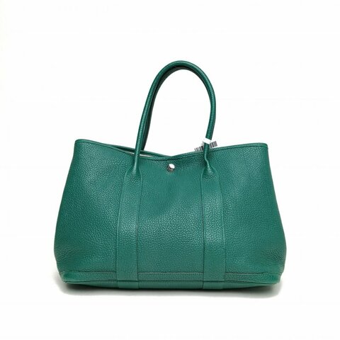 HERMES GardenParty花園包維羅納綠X刻銀扣肩背包