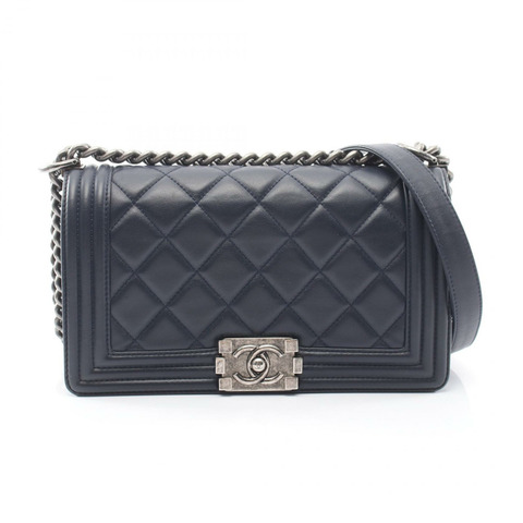 香奈兒 Boy Chanel 復古銀色五金肩背包 A67086 羊皮 CC