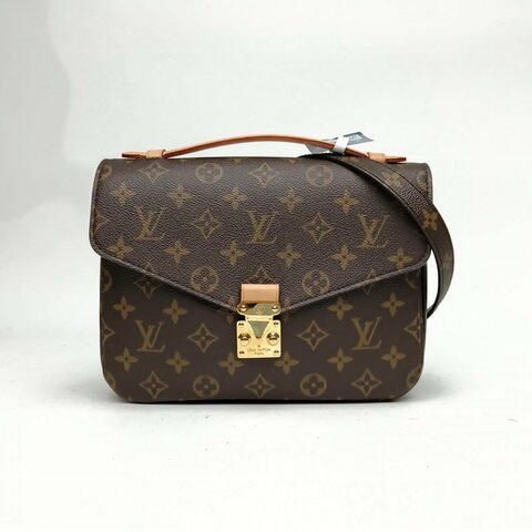 LOUIS VUITTON MetisPochette郵差包老花PVC金扣晶片肩背包