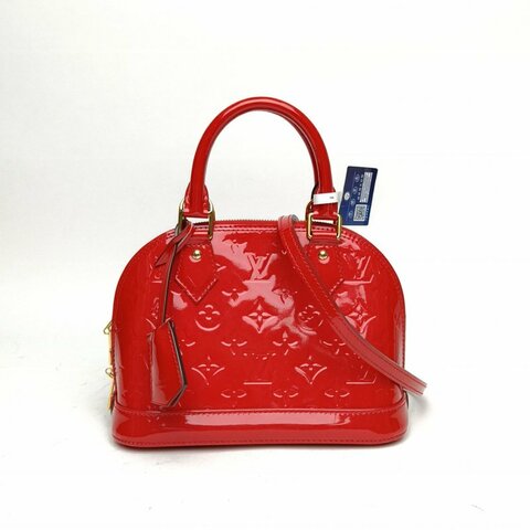 LOUIS VUITTON ALMA貝殼包BB紅色漆皮肩背包