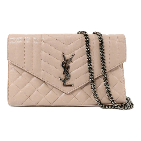 SAINT LAURENT 牛皮皮革Envelope WOC鏈帶肩背袋