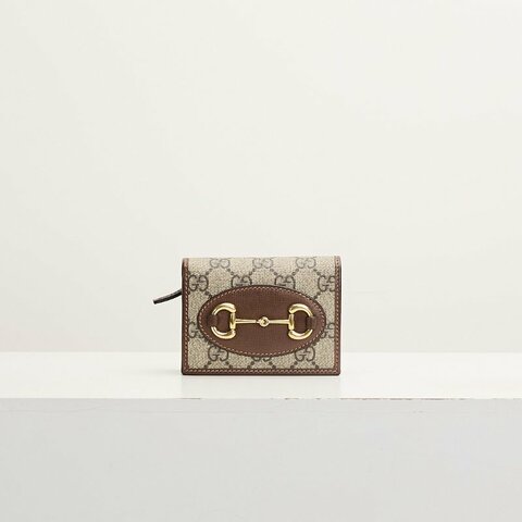 二手Gucci 1955 短夾/棕老花