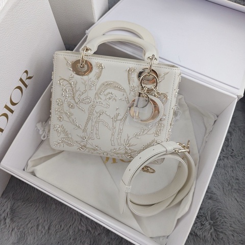 迪奧Dior 四格獨角獸戴妃手提包斜挎包 金扣