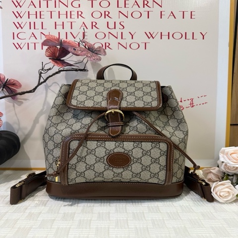 99新 古馳/Gucci GG Retro系列 老花 雙肩包