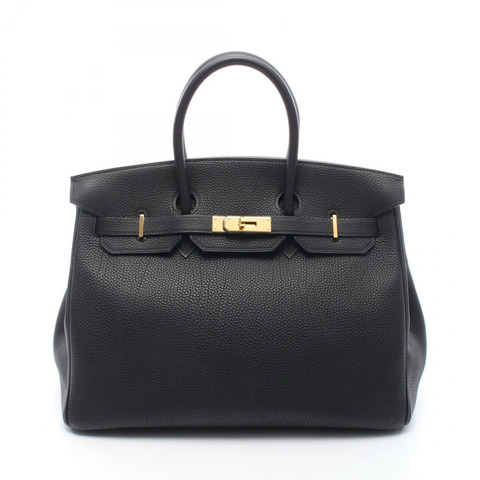 愛馬仕 Birkin 35 手提包，Togo 皮革，黑色，二手，女士，金色五金