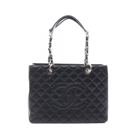 香奈兒 (CHANEL) Matelasse Grand Shopping GST 手提包 A50995 黑色皮革 二手 女士 SHW