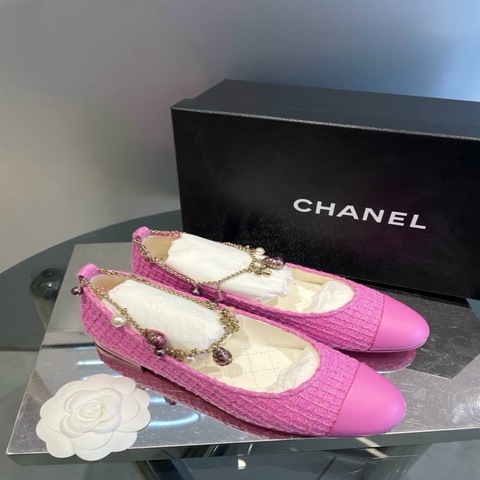 Chanel香奈儿 粗花呢拼接芭蕾舞鞋