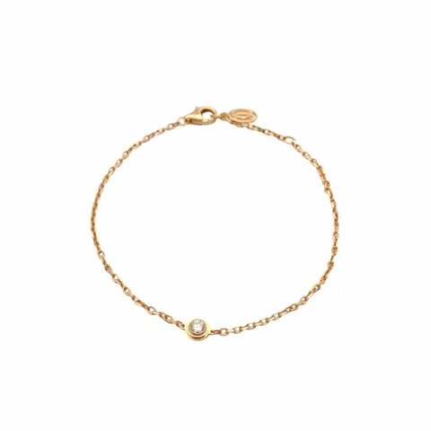 CARTIER 18K玫瑰金鑽石AMOUR單鑽13分手鏈