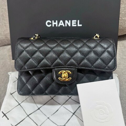 CHANEL 黑金荔枝皮CF 23晶片款