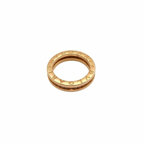 BVLGARI B.ZERO1彈簧戒指單圈鑽18K玫瑰金/鑽石50