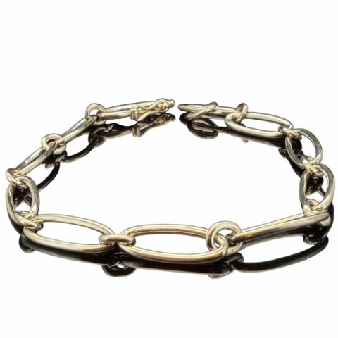 Tiffany純銀橢圓型鍊式手鍊 /17cm