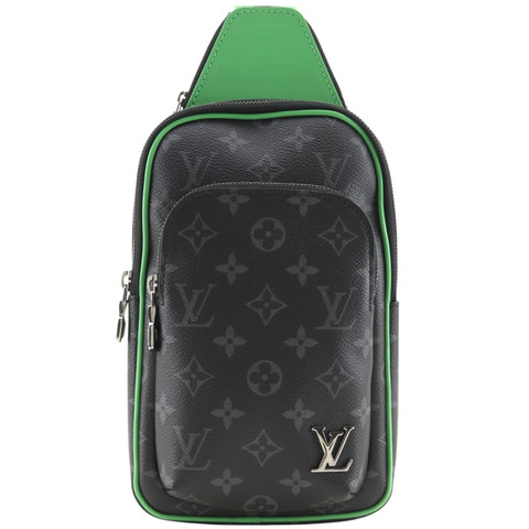 路易威登 Avenue Sling Bag PM 單肩包 M25891 x Monogram Eclipse 帆布竹綠黑色斜背包拉鍊款 男士 A+ 級