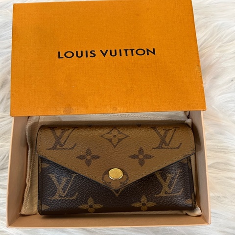 LV 拼色 老花 短夾
