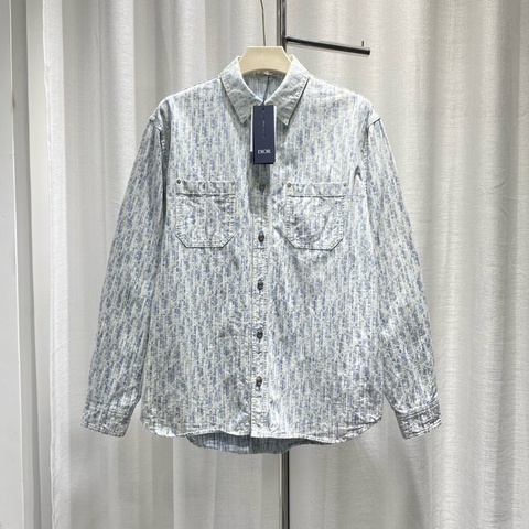 DIOR 迪奧 Oblique Kasuri 長袖襯衫 jacket  Essentials 老花滿印
