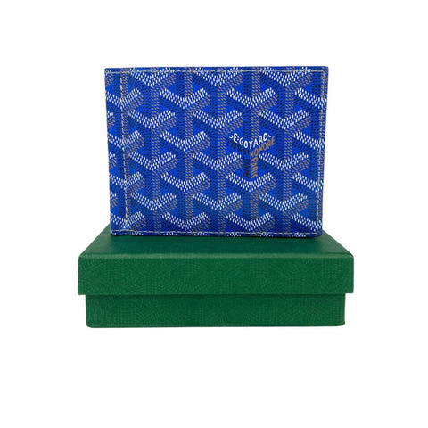 ☆ GOYARD 高雅德 Blue Coated Canvas Short Wallet 藍色塗層帆布短銀包-267011501