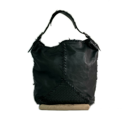 ☆ Bottega Veneta 寶緹嘉 Black Lambskin Shoulder Bag 黑色小羊皮肩背包-267011516