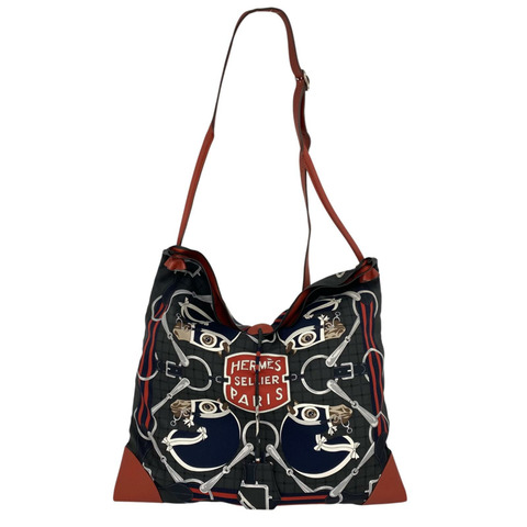 ☆ HERMES 愛馬仕 Dark Grey Silk Stamp B Tote Bag 深灰色絲質B刻托特袋-267011787