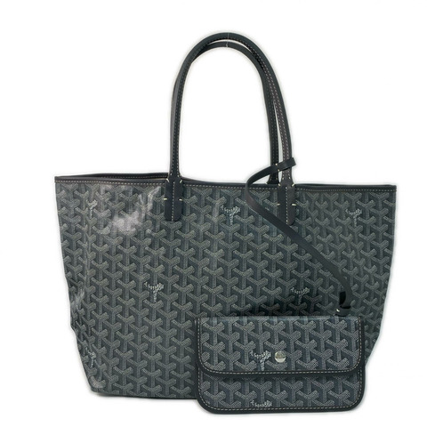 △ GOYARD 高雅德 Grey Coated Canvas Saint Louis PM Tote Bag 灰色塗層帆布托特袋-267011773
