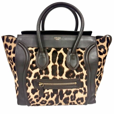 CELINE Luggage 豹紋 馬毛 手袋