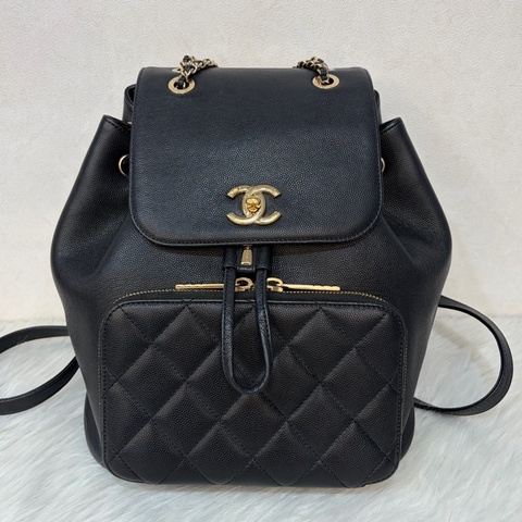 CHANEL A93748 黑色 荔枝紋 牛皮 Business Affinity 後背包