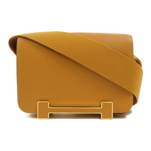 HERMES Chevre皮革Geta肩背袋Caramel