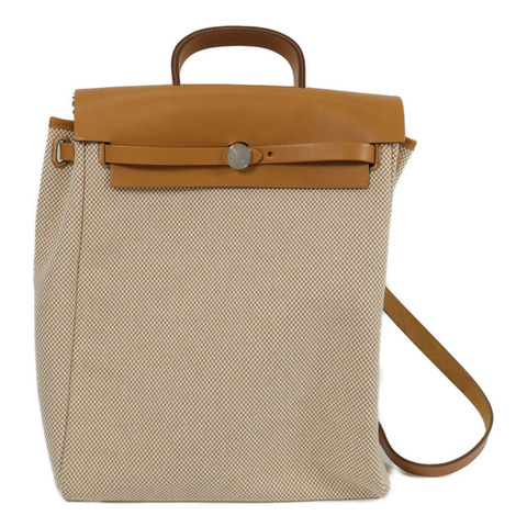 HERMES 帆布Herbag a dos Zip Retourne Backpack背包