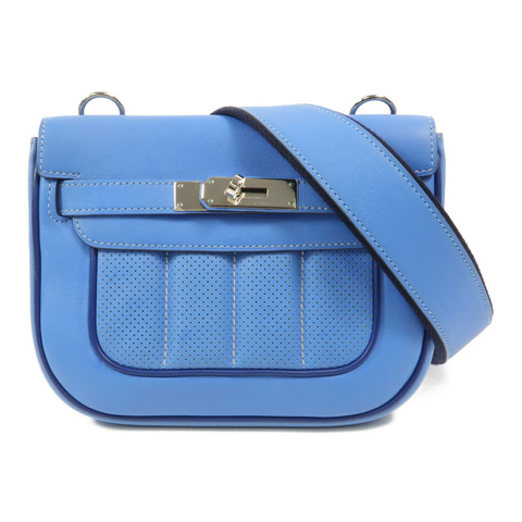 HERMES Swift皮革Berline Mini肩背袋Bleu Saphir