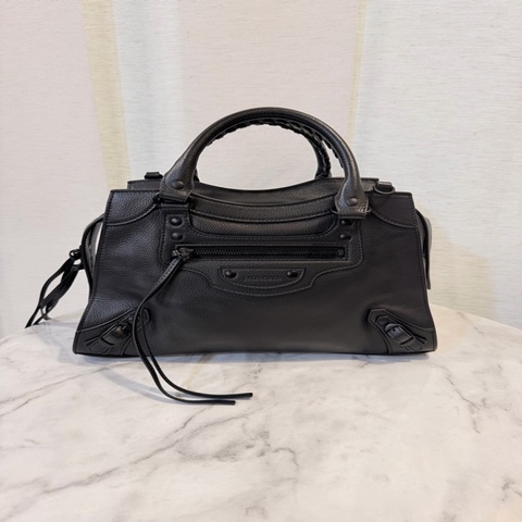 Balenciaga 黑牛皮neo classic city手提斜背機車包