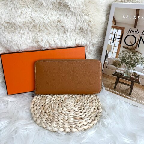 Hermès Silk''In Classique 金棕色 Epsom 中號 印花