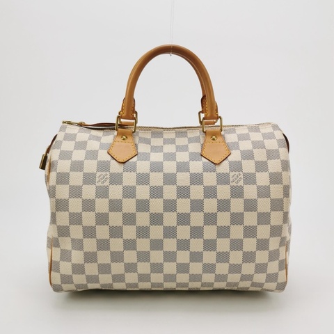 Louis Vuitton路易威登 Speedy 30 白棋盤格 手提包